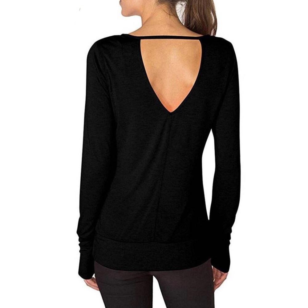 Ava Sky backless top in black